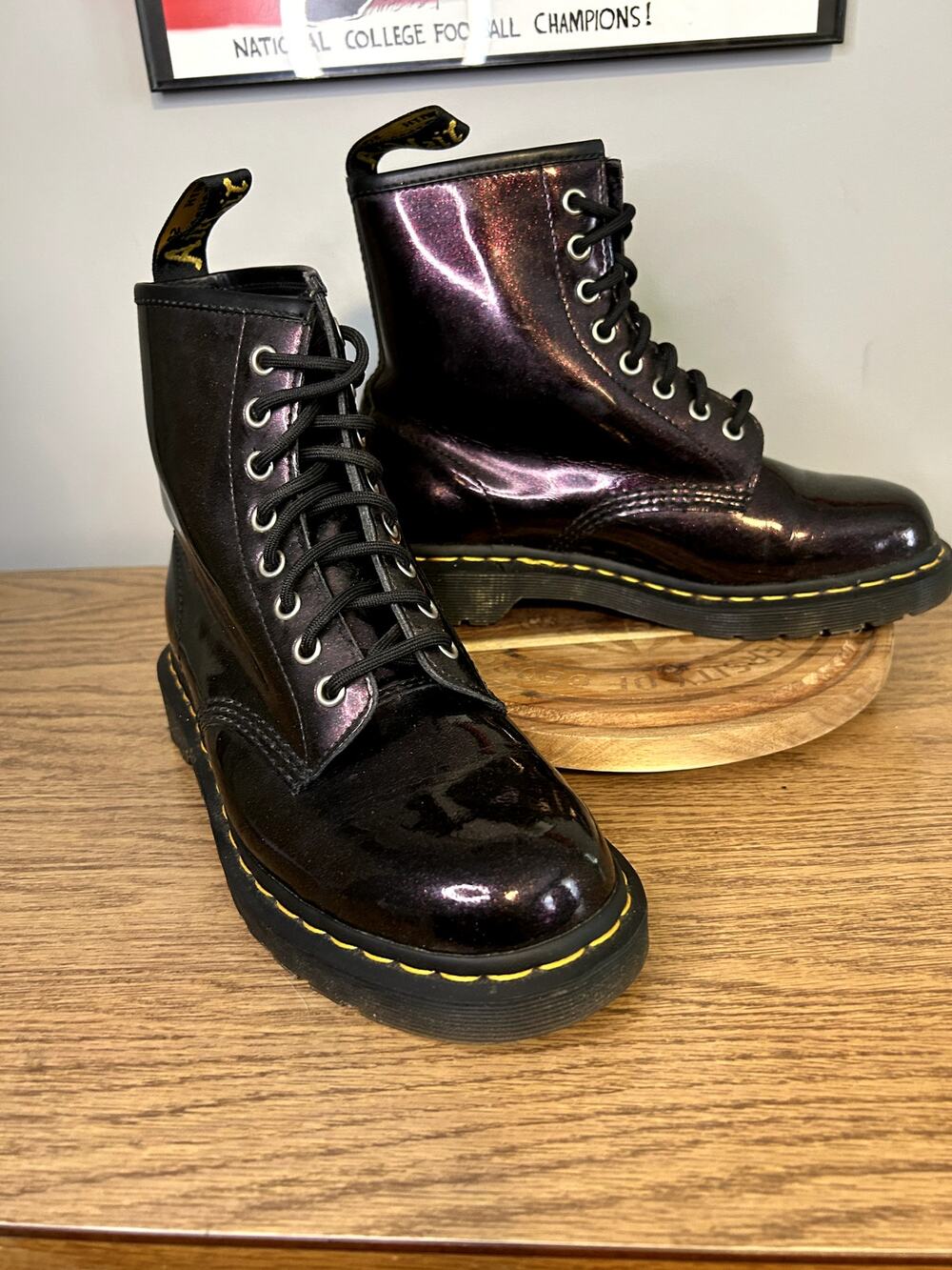 Dr Martens 1460 Glittery Dark Burgundy Patent Leather size 8/EU 39
